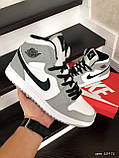 Чоловічі кросівки Nike Air Jordan сірі з білим\чорні 41, фото 3
