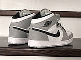 Чоловічі кросівки Nike Air Jordan сірі з білим\чорні 41, фото 4