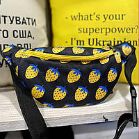 Сумка на пояс бананка Bumbag Полуниці патріотичні 27x16 см (BB_22U007_ZHL)