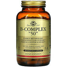 Комплекс вітамінів групи В, SOLGAR "B-Complex "50"" підтримка нервової системи (250 капсул)