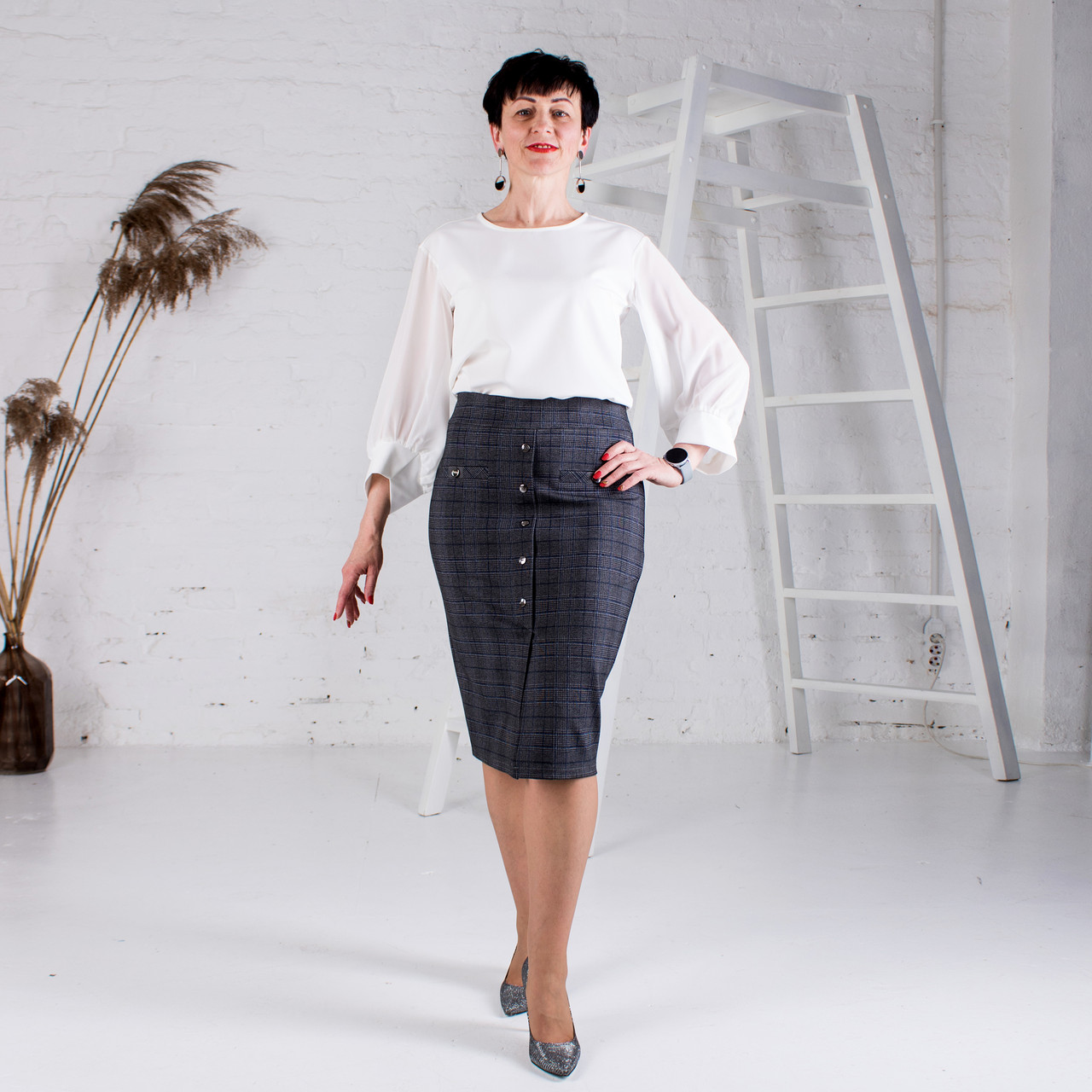 Жночі спідниці в клітинку норма і великі розміри (розміри 46-58), фото 1