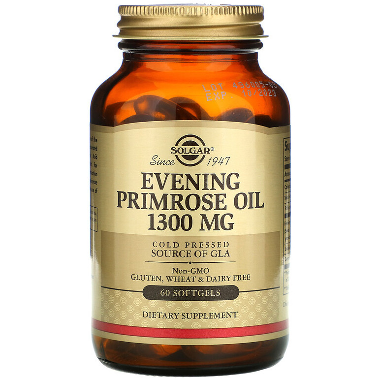 Олія примули вечірньої SOLGAR "Evening Primrose Oil" 1300 мг (60 гелевих капсул), фото 1