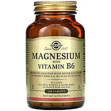 Магній з вітаміном B6, SOLGAR "Magnesium with Vitamin B6" (250 таблеток)