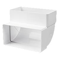 Колено вертикальное плоских каналов 55*110 (5252)