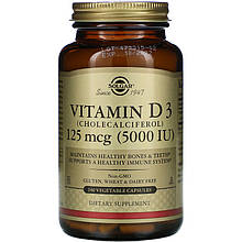 Витамин D3, SOLGAR "Vitamin D3 (Cholecalciferol)" 5000 МЕ (240 капсул)