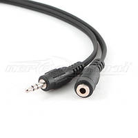 Аудио кабель удлинитель AUX 3.5 mm jack (эконом качество), 1.5 м