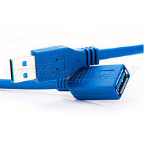 Кабель подовжувач USB 3.0 AM - AF, 3 м, синій, фото 3