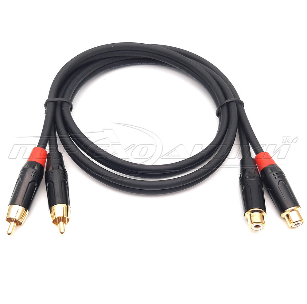Кабель аудіо подовжувач 2RCA - 2RCA (преміум якість)