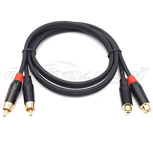 Кабель аудіо подовжувач 2RCA - 2RCA (преміум якість), фото 1