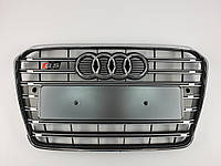 Решетка радиатора Audi A5 2011-2016год Серая с хромом (в стиле S-Line)