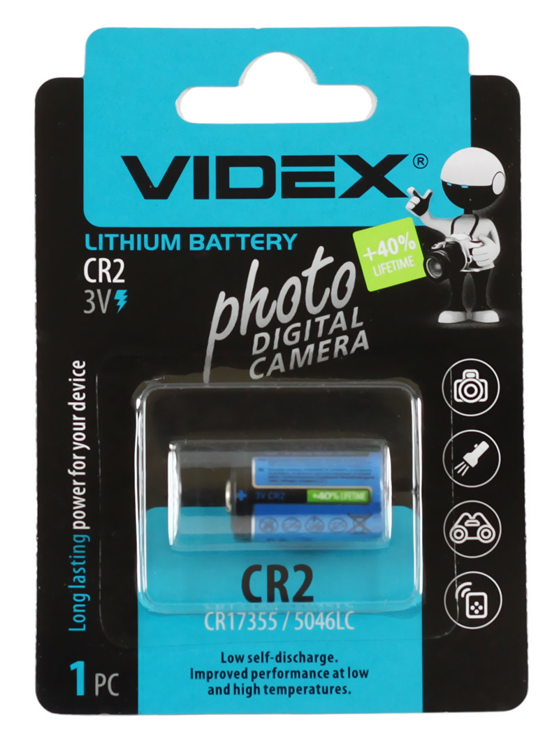 Батарейка літієва VIDEX 3V CR2 / CR17355/ 5046LC