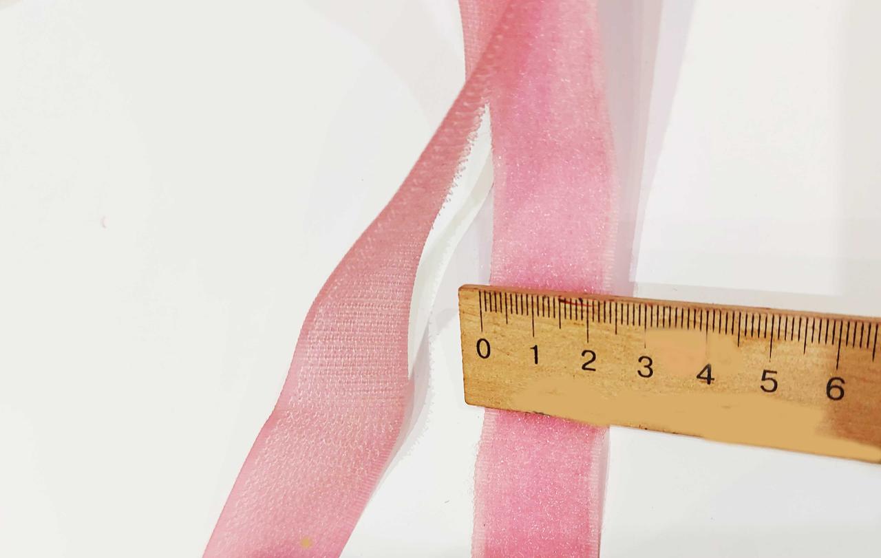 Застібка текстильна липучка текстильна. 25 мм. рожева