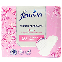 Прокладки щоденні Феміна Femina wkladki klasyczne 60szt 10шт/ящ (Код: 00-00011579)