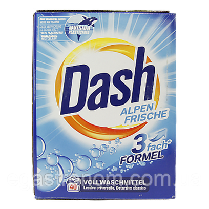Порошок для прання світлого універсальний Даш Dash alpen frische 40p 2,6kg 4шт/ящ (Код: 00-00010787)
