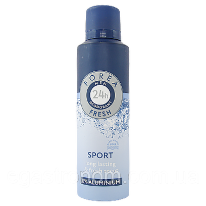 Дезодорант чоловічий освіжаючий Фореа Forea men fresh sport 24h 200ml 21шт/ящ (Код: 00-00011327), фото 1