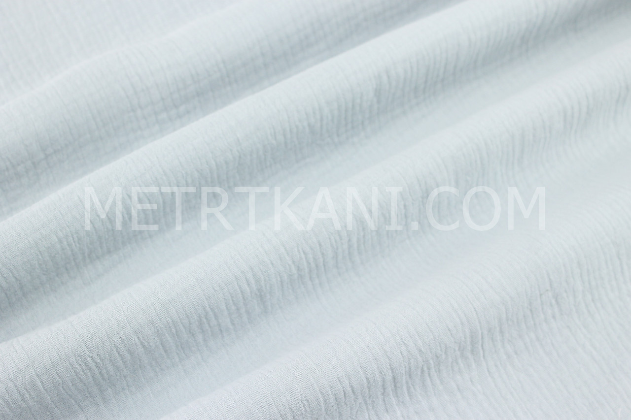 Муслін однотонний двошаровий жатий, колір попелясто-сірий, ширина 140 см No МЖ-3-72, фото 1