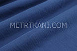 Муслін однотонний двошаровий жатий, колір синій, ширина 140 см No МЖ-3-68, фото 4
