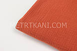 Муслін однотонний двошаровий жатий, колір теракотовий, ширина 140 см No МЖ-3-33, фото 3