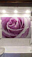Вологостійка стінова панель для ванної кімнати зі скла Троянда, фото 3