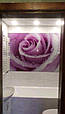 Вологостійка стінова панель для ванної кімнати зі скла Троянда, фото 4