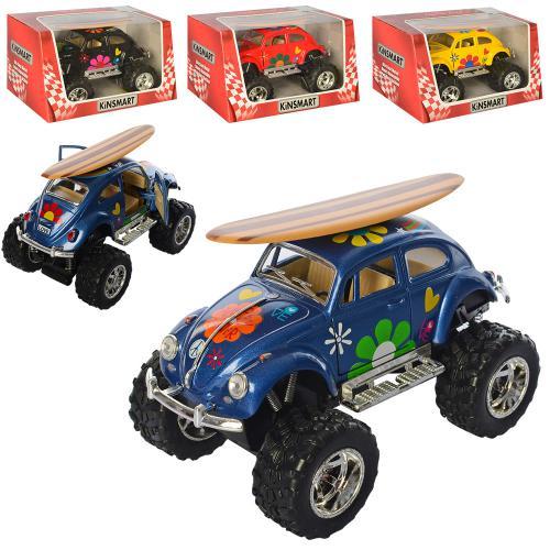 Машина — метал. "Kinsmart" "Volksvagen Classical Beetle 1967", інерц., 12см, гум.колеса, відчин.двері, 4кол, в, фото 1