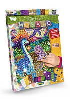 Блискуча мозаїка дитяча дінозаври "Glitter Mosaic" серія 3, кор. 25*3*35см (