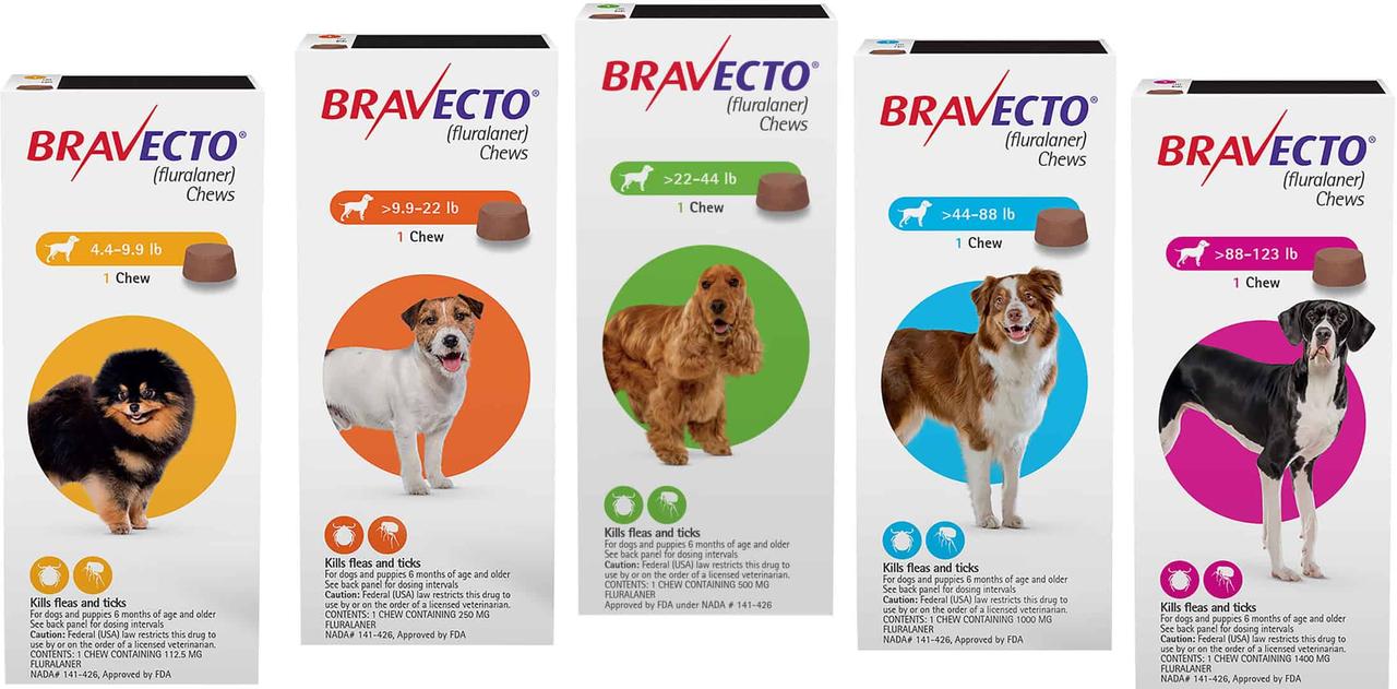 Bravecto (Бравесто) Таблетки від бліх і кліщів для собак вагою від 10 до 20 кг