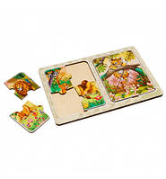 Пазли в рамці "Леви та тигреня", 23*16см, ТМ Ань-Янь, Україна.