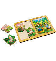 Пазли в рамці "Овечки та гуси", 23*16см, ТМ Ань-Янь, Україна.