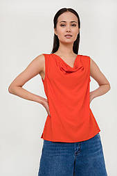 Драпірована блузка з віскози Finn Flare S20-14015-420 червона S