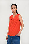 Драпірована блузка з віскози Finn Flare S20-14015-420 червона S, фото 4