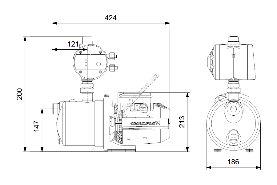 Насосная установка Grundfos JP 4-47 PM1 - фото 2 - id-p1590039496