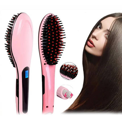 Гребінець випрямляч Fast Hair Straightener. Колір рожевий, фото 2