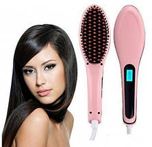 Гребінець випрямляч Fast Hair Straightener. Колір рожевий, фото 3