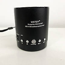 Портативна колонка Wster WS-633BT. Колір чорний, фото 3