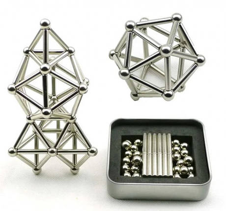 Магнітний конструктор Buckyballs n Buckybars, 64 деталі, фото 2