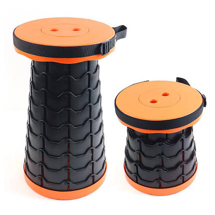 Розкладний стілець, складаний табурет Retractable Stool. Колір помаранчевий, фото 2