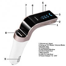Модулятор FM MOD G7 Bluetooth. Сірий колір, фото 3