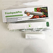 Вакууматор Freshpack Pro вакуумний пакувальник їжі, побутової. Колір зелений, фото 2