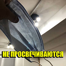 Супер якість: маски медичні, Захисні маски, сині, паяні. Вироблені на заводі. Не шиті. 100 шт / упаковка, фото 2