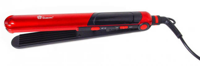 Плойка гофре 2 в 1 Domotec MS-4909, чорно-червоний, фото 3