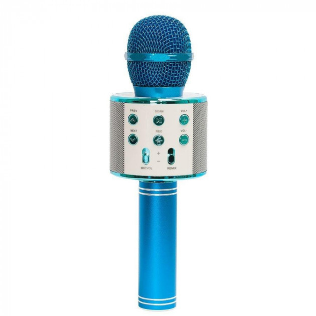 Безпровідний мікрофон для караоке WS-858 WSTER BLACK. Колір блакитний