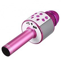 Безпровідний мікрофон для караоке WS-858 WSTER. Колір рожевий, фото 3