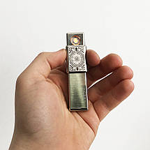 USB запальничка в подарунковій упаковці Jobon XT-4875 (Двостороння спіраль розжарювання). Колір: срібло, фото 2