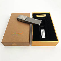 USB запальничка в подарунковій упаковці Jobon XT-4875 (Двостороння спіраль розжарювання). Колір: платина, фото 2