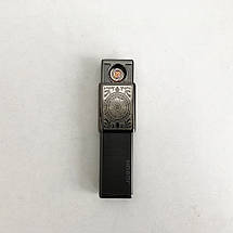 USB запальничка в подарунковій упаковці Jobon XT-4875 (Двостороння спіраль розжарювання). Колір: платина, фото 2