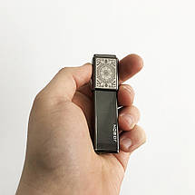 USB запальничка в подарунковій упаковці Jobon XT-4875 (Двостороння спіраль розжарювання). Колір: платина, фото 3