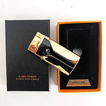 Запальничка електронна LIGHTER HL-50 акумуляторна перезаряджається портативна USB запальничка. Колір: золото, фото 2