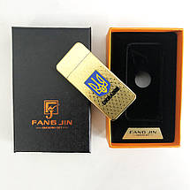USB запальничка "Герб України" FANG JIN 4797 Original (Двостороння спіраль розжарювання) в подарунковій, фото 2