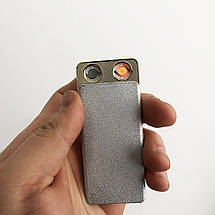 USB запальничка "Lighter" XT-4879 Original. Дві спіралі розжарювання. Сірий колір, фото 2